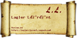 Lagler Lóránt névjegykártya