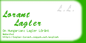 lorant lagler business card
