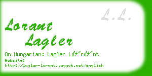 lorant lagler business card